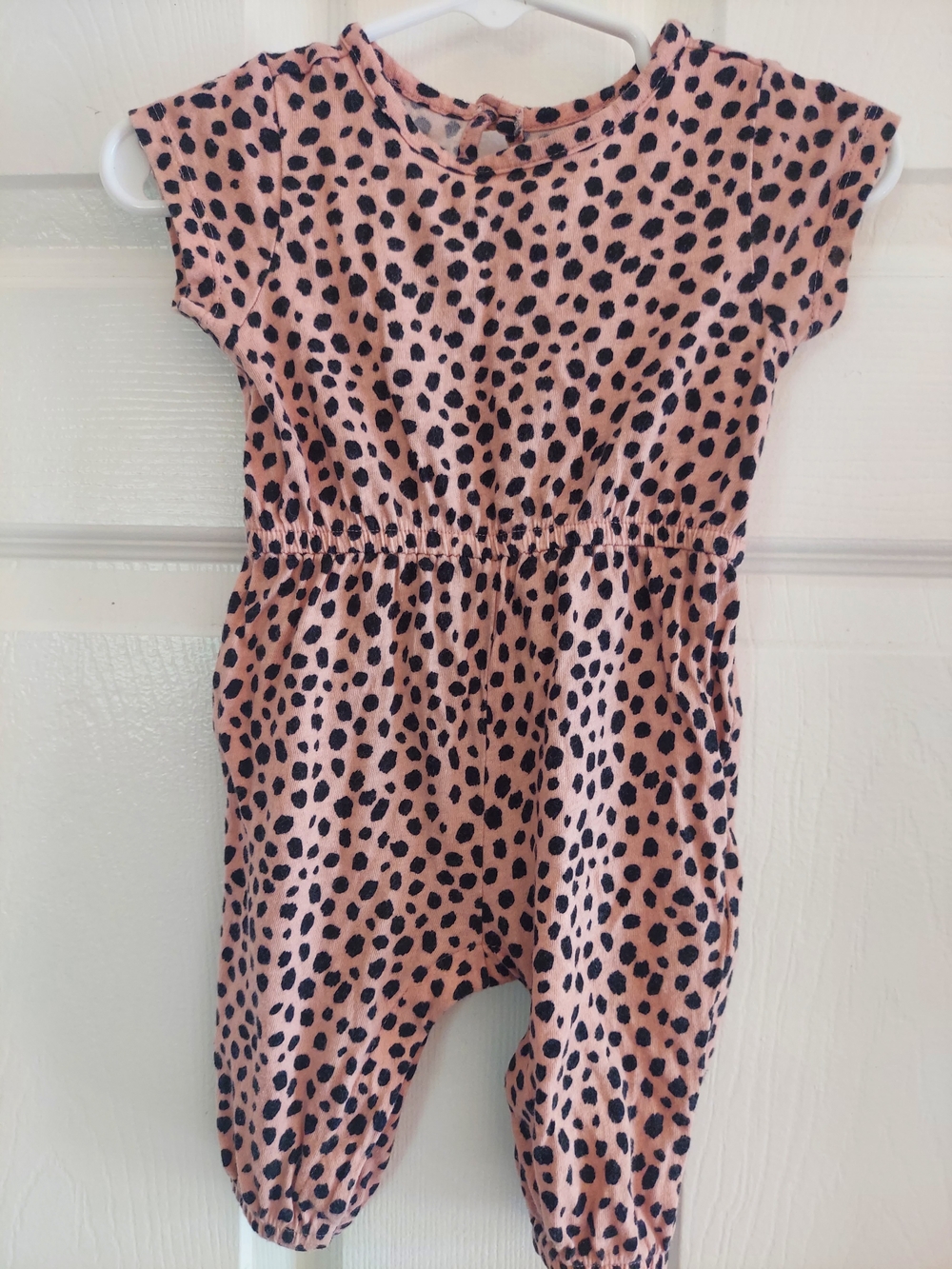 Old Navy Pink and Black Leopard-Print Girls Romper